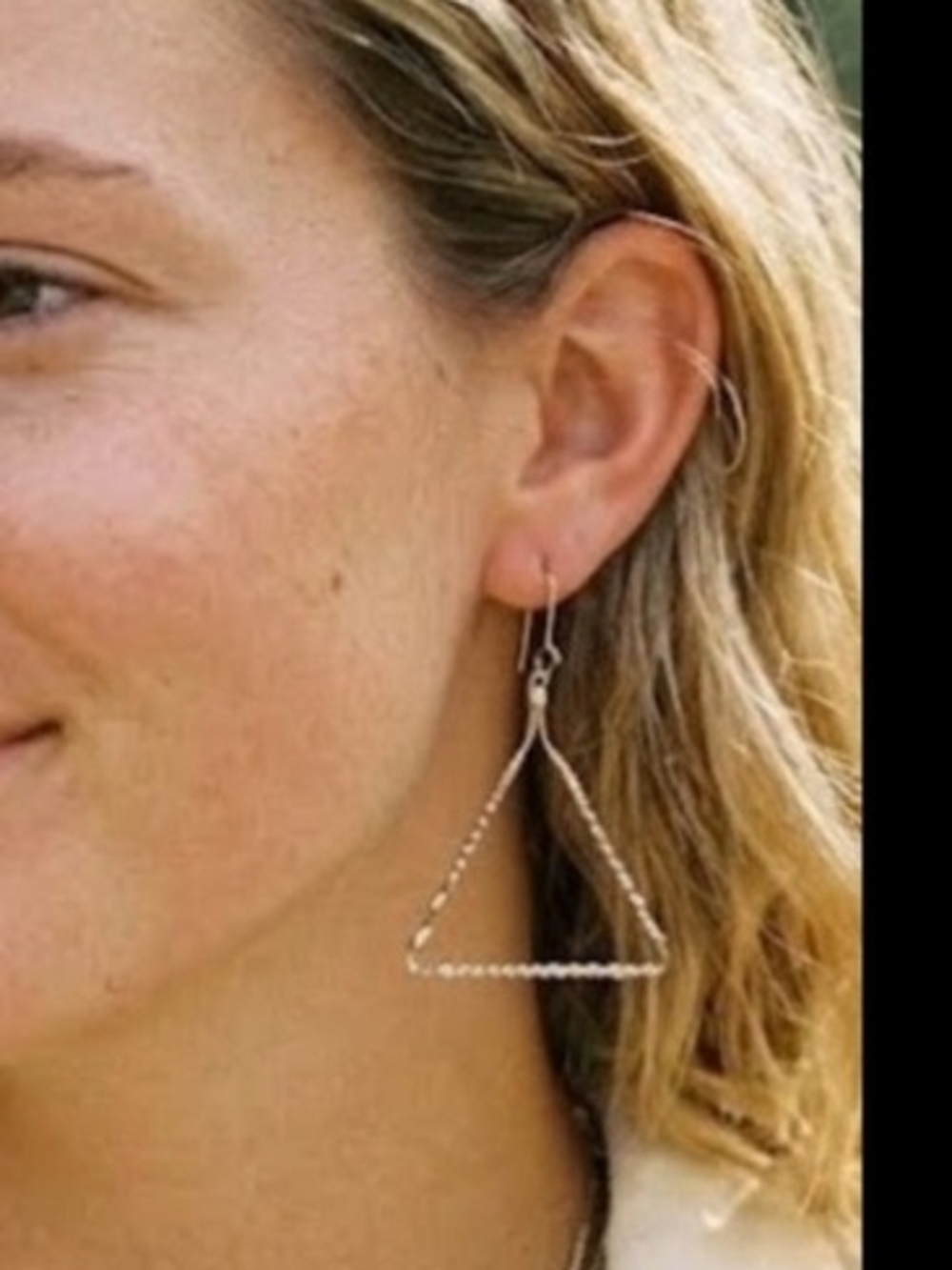 Delicate Silver Triangle Drop Earrings - Women Jewelry